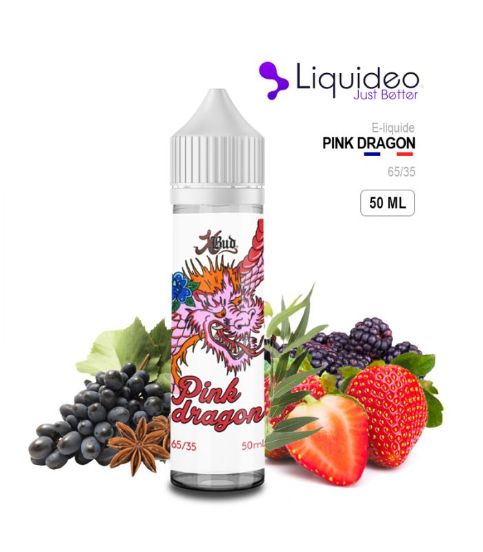 E-Liquide Fruits Rouges, Raisin Noir, Anis, Eucalyptus PINK DRAGON - Liquideo