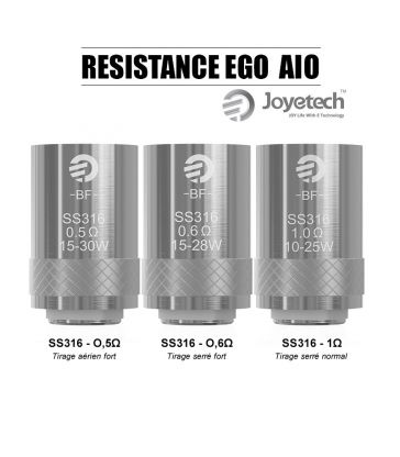 Résistance Joyetech BF SS316 Ego Aio 0.5ohm / 0.6ohm / 1.0ohm (Pack 5pcs)