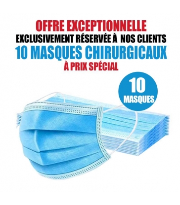 10 MASQUES CHIRURGICAUX