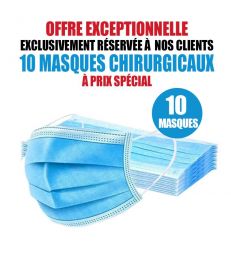 10 MASQUES CHIRURGICAUX TAILLE ENFANT PAS CHER
