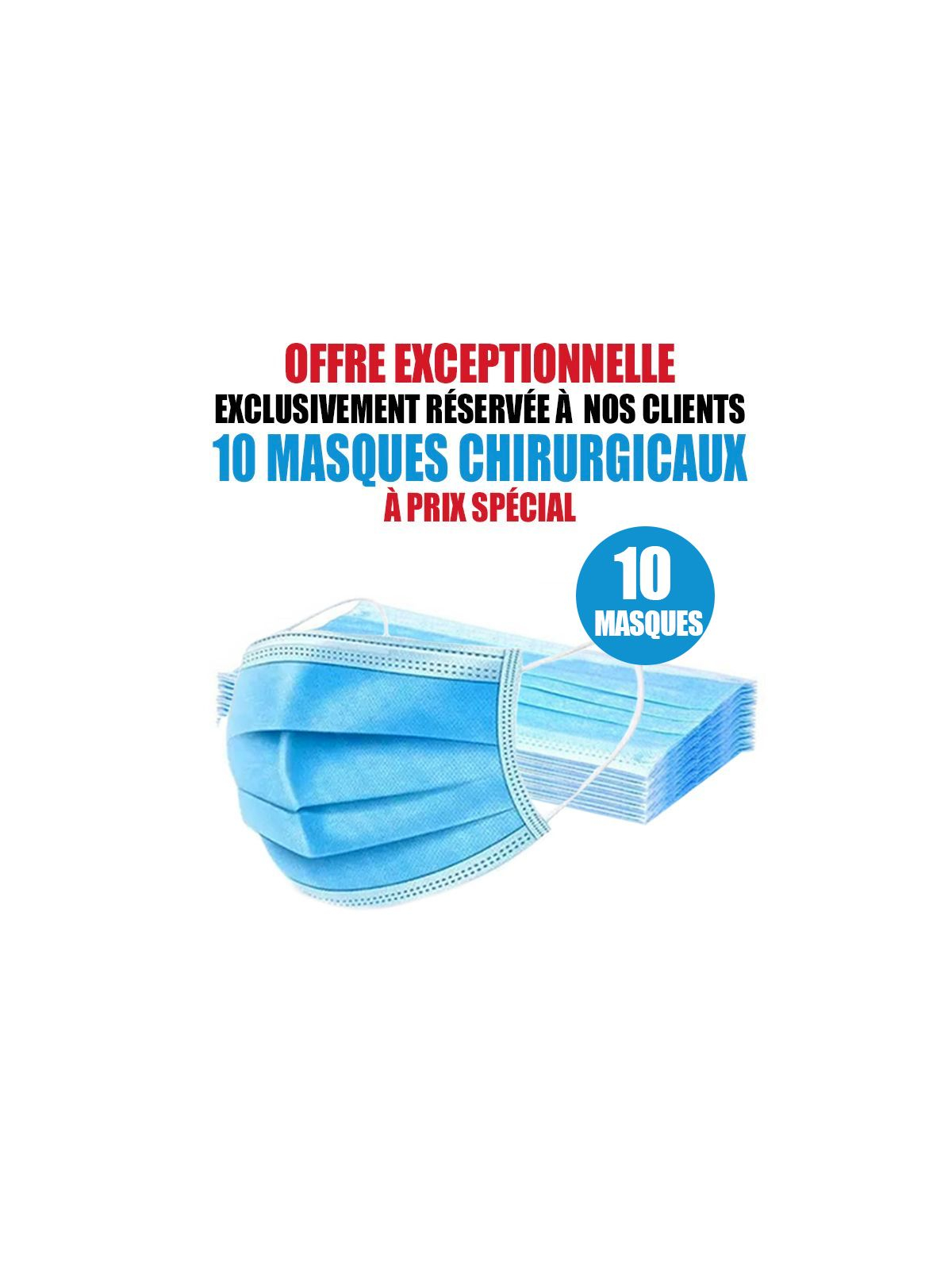 10 MASQUES CHIRURGICAUX TAILLE ENFANT PAS CHER