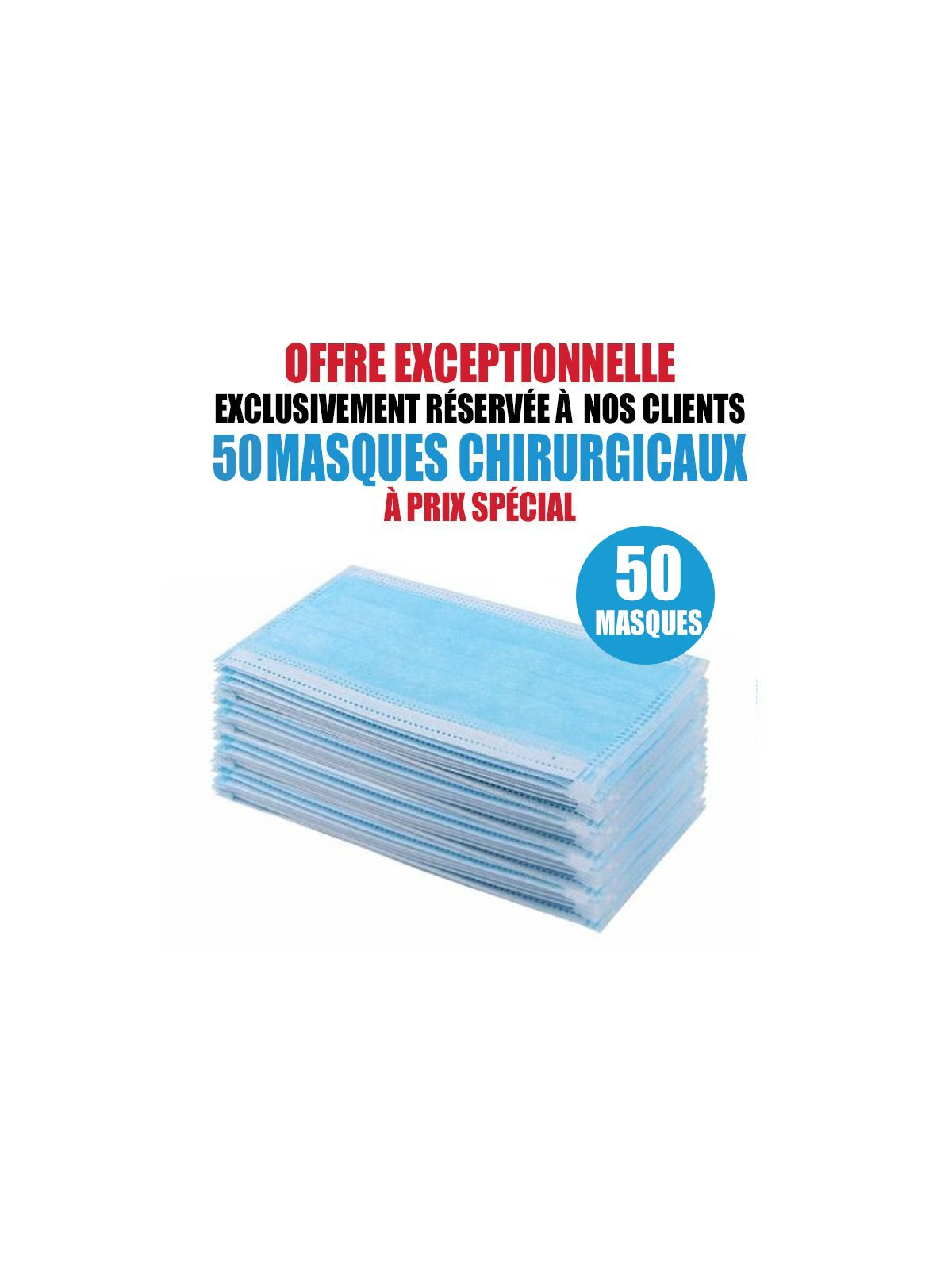 50 MASQUES CHIRURGICAUX TAILLE ENFANT PAS CHER