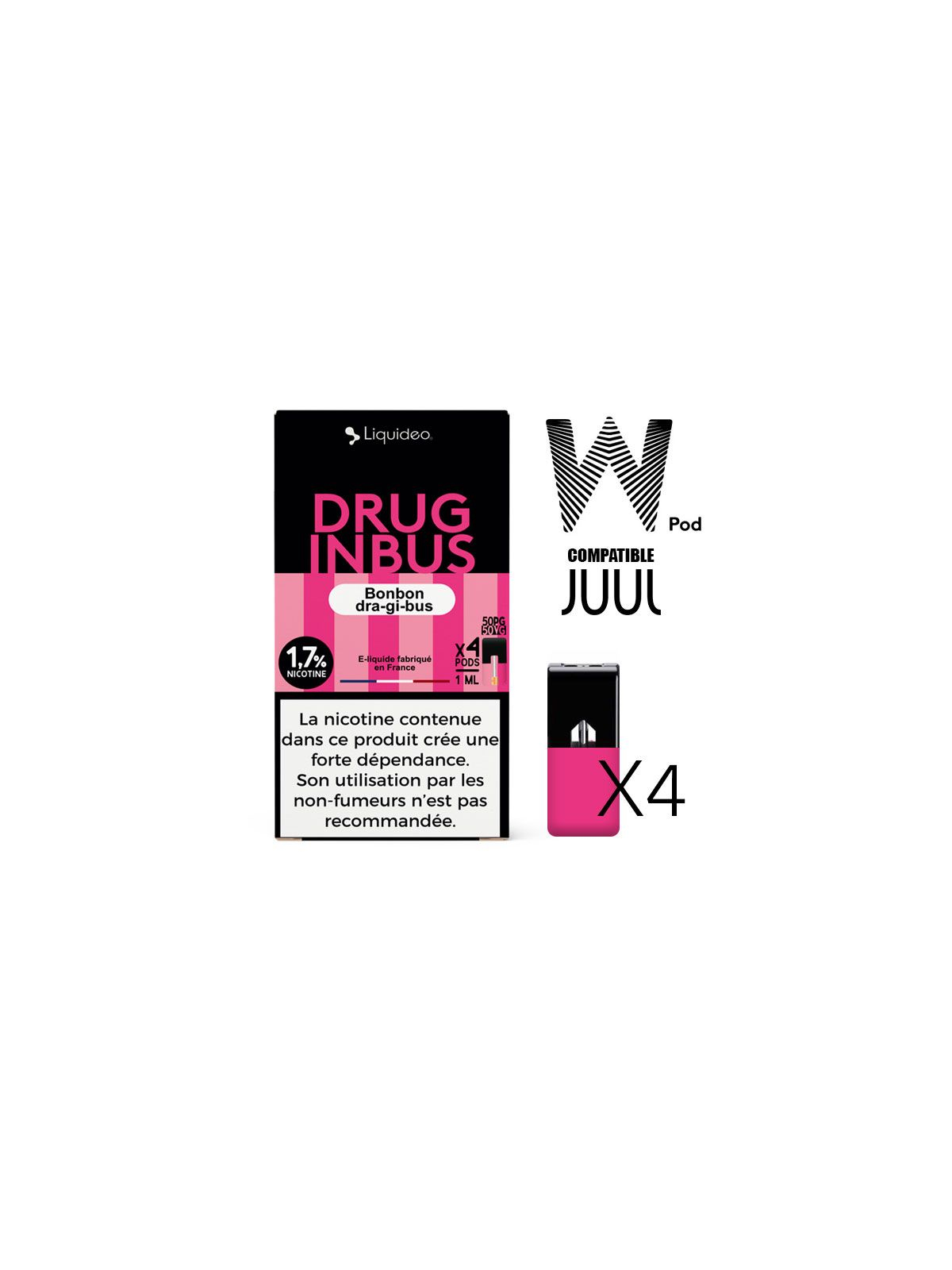W-pod DRUBGINBUS Liquideo Pack de 4 POD