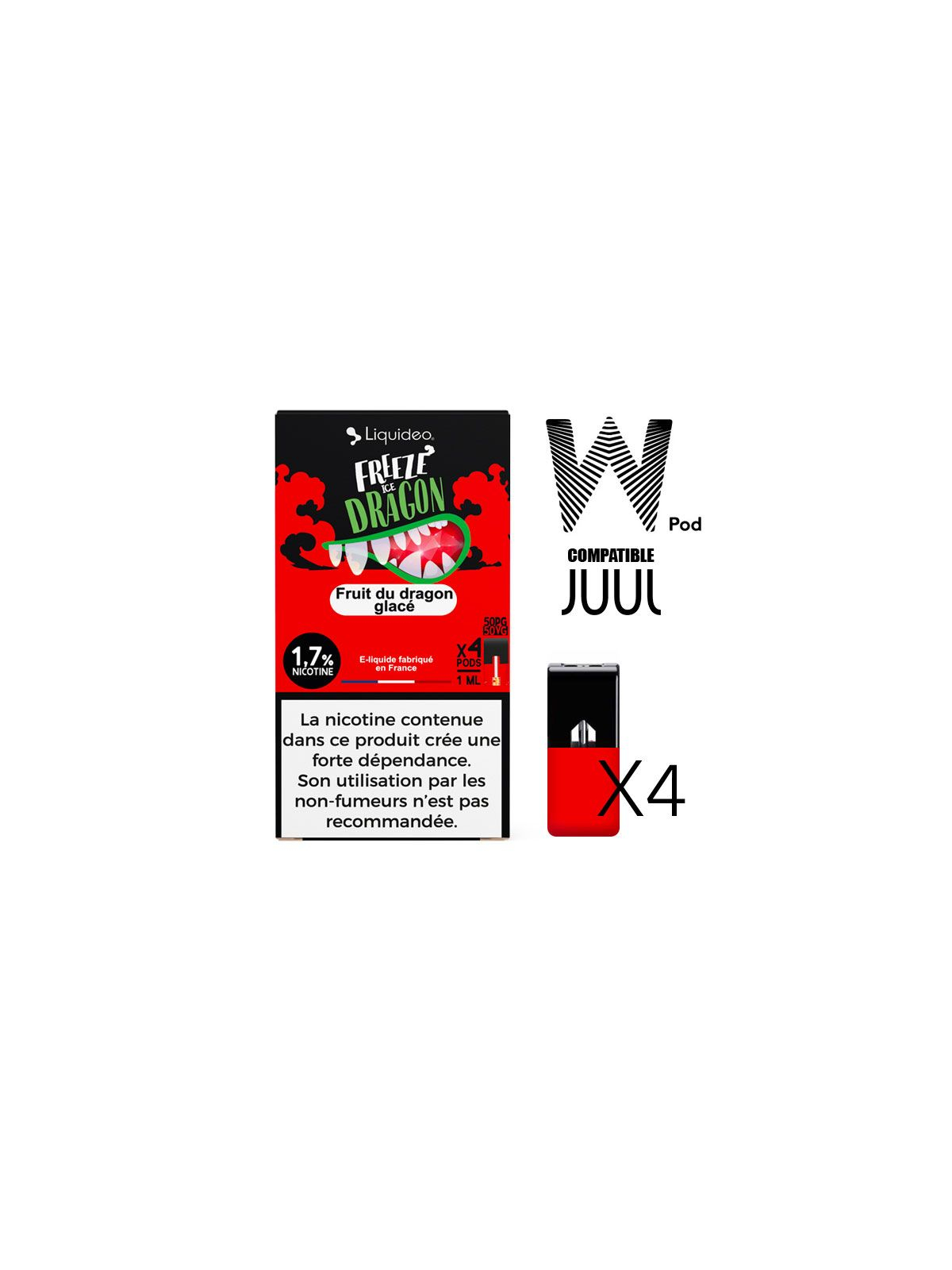 W-pod FREEZE DRAGON Liquideo Pack de 4 POD