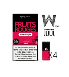 W-pod FRUITS ROUGES Liquideo Pack de 4 POD