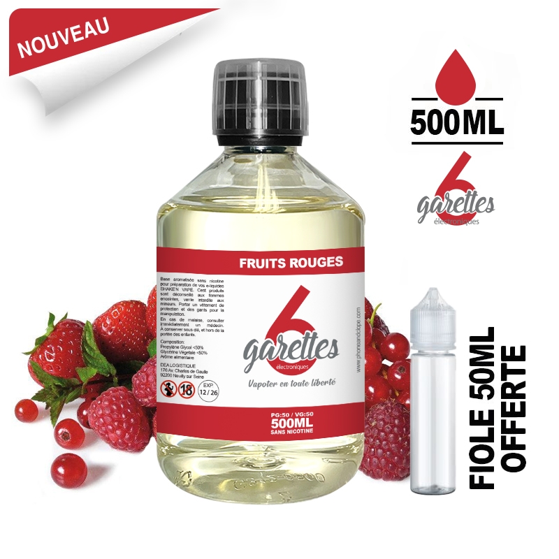 E-liquide 500ml FRUITS ROUGES 6GARETTES