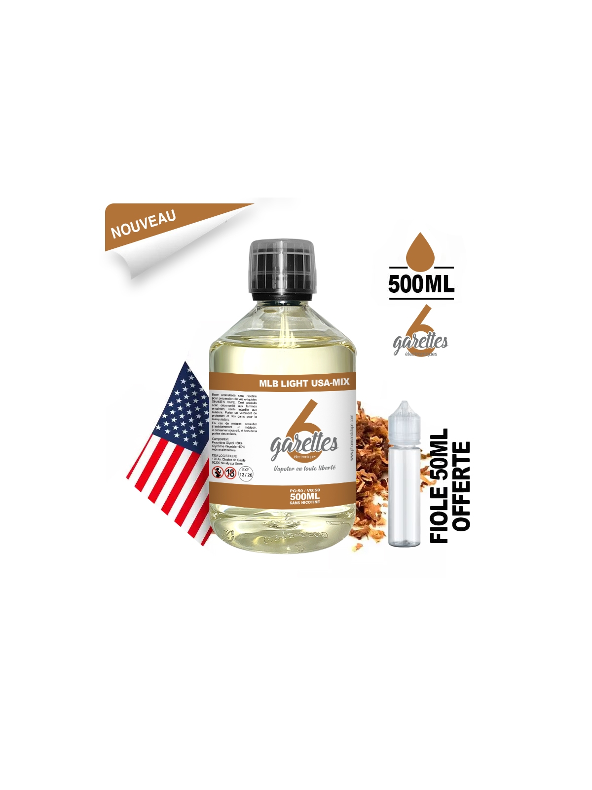 E-liquide 500ml USA-MIX 6GARETTES