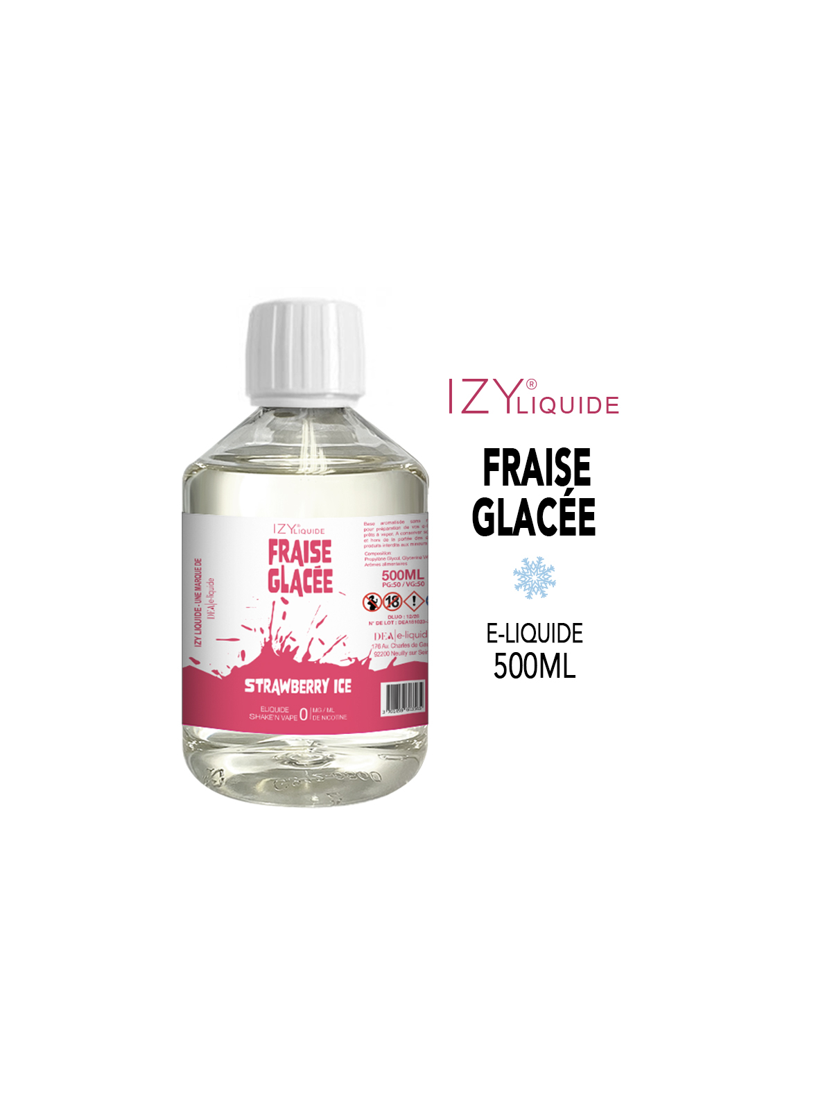 FRAISE GLACÉE 500ml IZY LIQUIDE