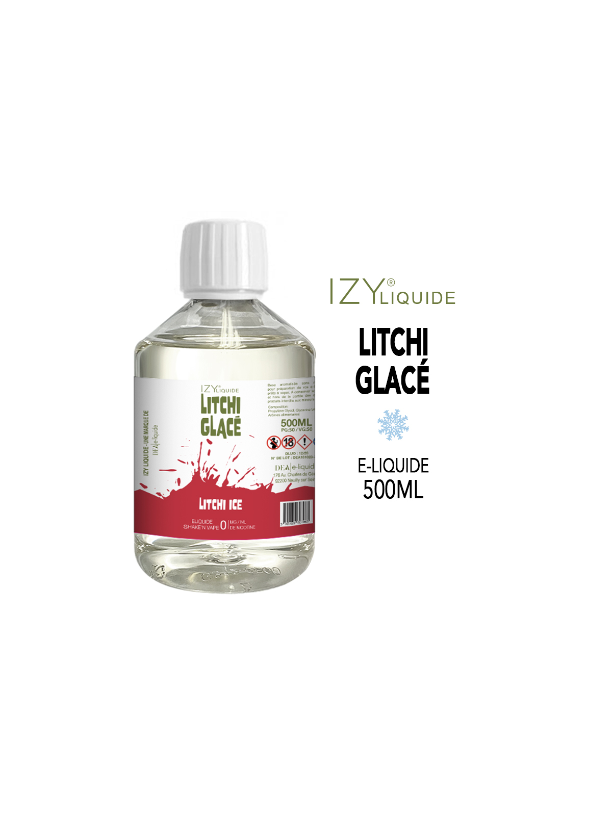LITCHI GLACÉ 500ml IZY LIQUIDE
