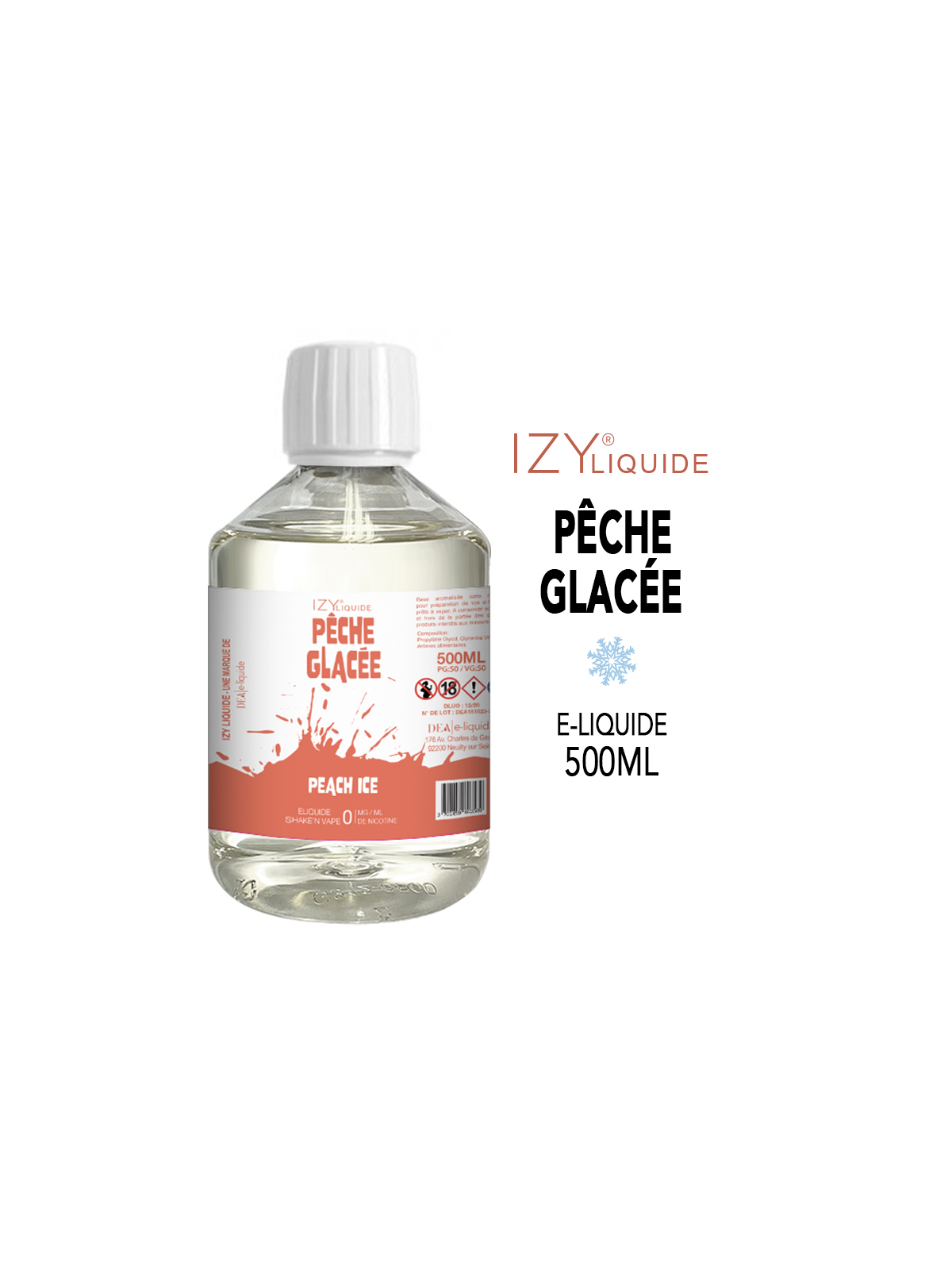 PÊCHE GLACÉE 500ml IZY LIQUIDE