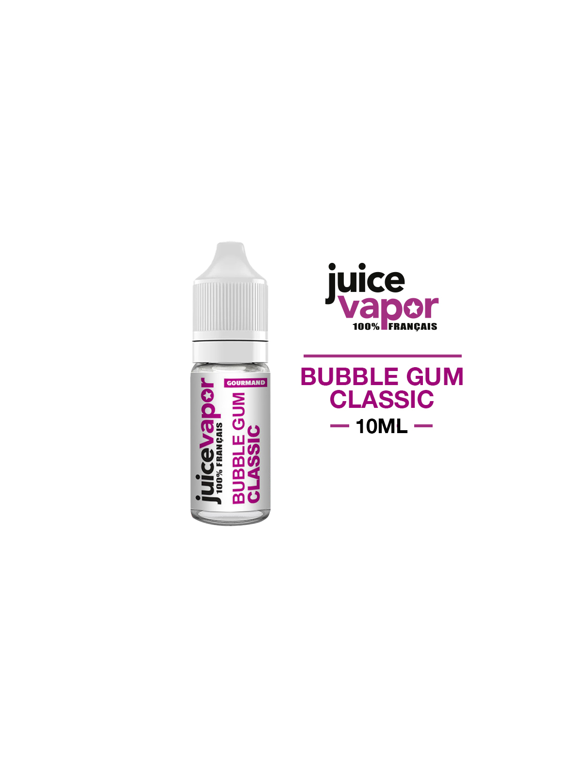 E LIQUIDE BUBBLE GUM CLASSIC 10 ml JUICE VAPOR