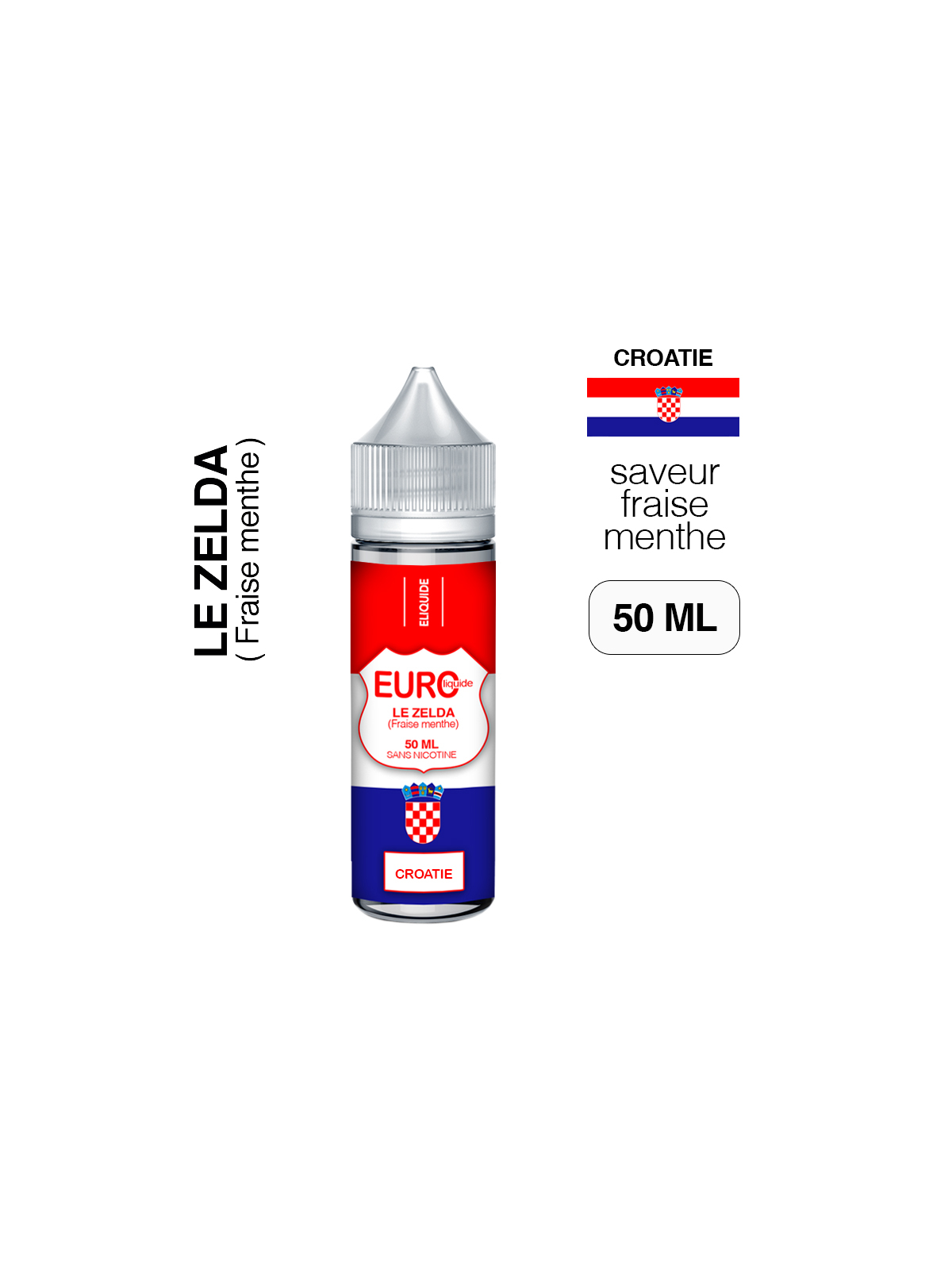 E liquide Fraise Menthe 50 ml EUROLIQUIDE CROATIE
