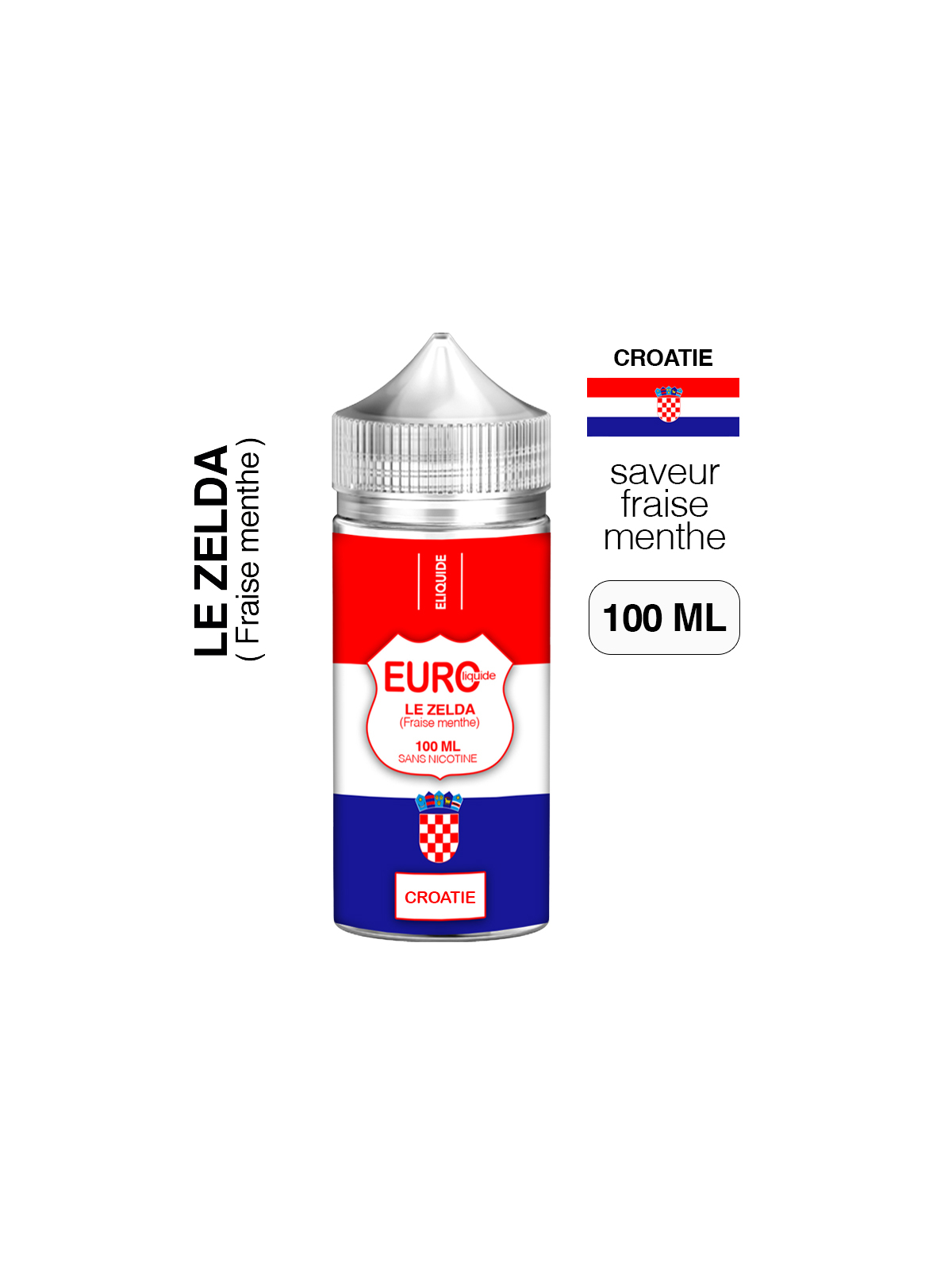 E liquide Fraise Menthe 100 ml EUROLIQUIDE CROATIE