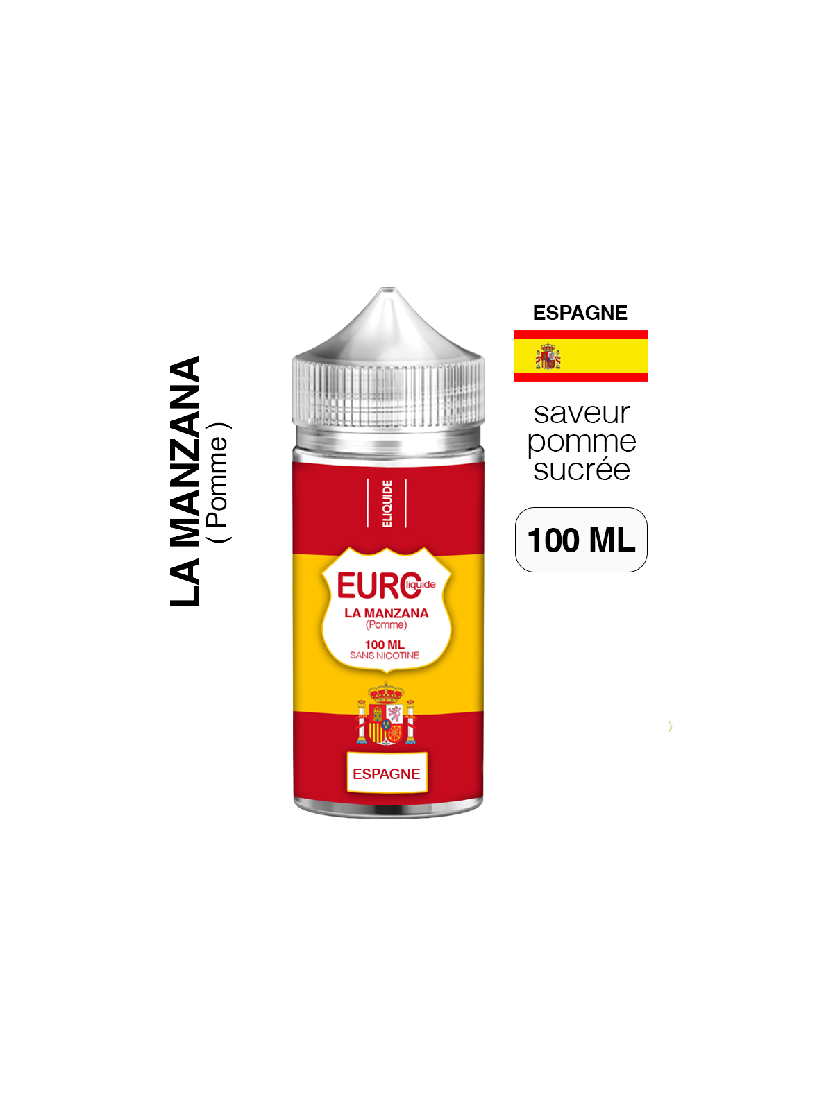 E liquide Pomme 100 ml EUROLIQUIDE ESPAGNE