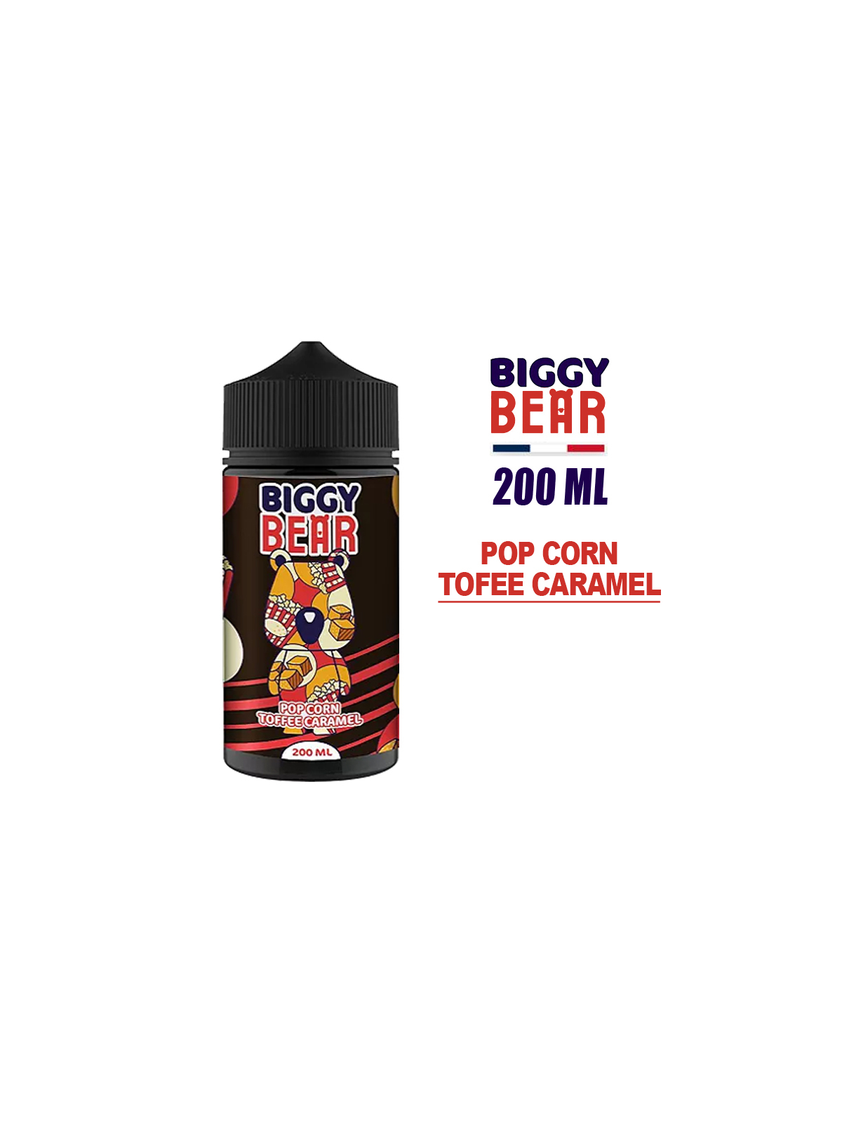 E-LIQUIDE BIGGY BEAR 200ml POP-CORN TOFFEE CARAMEL