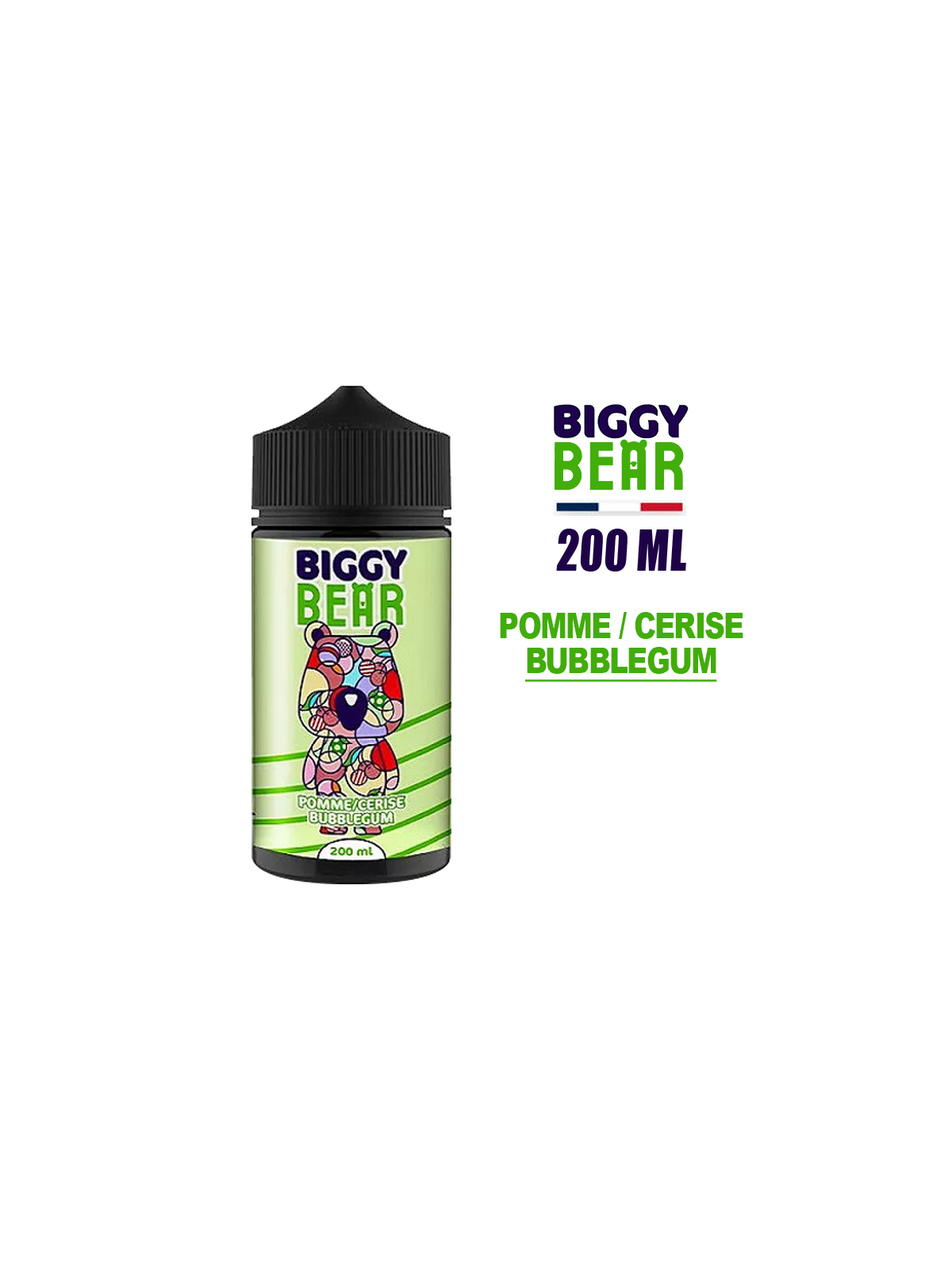 E-LIQUIDE BIGGY BEAR 200ml POMME, CERISE, BUBBLE GUM
