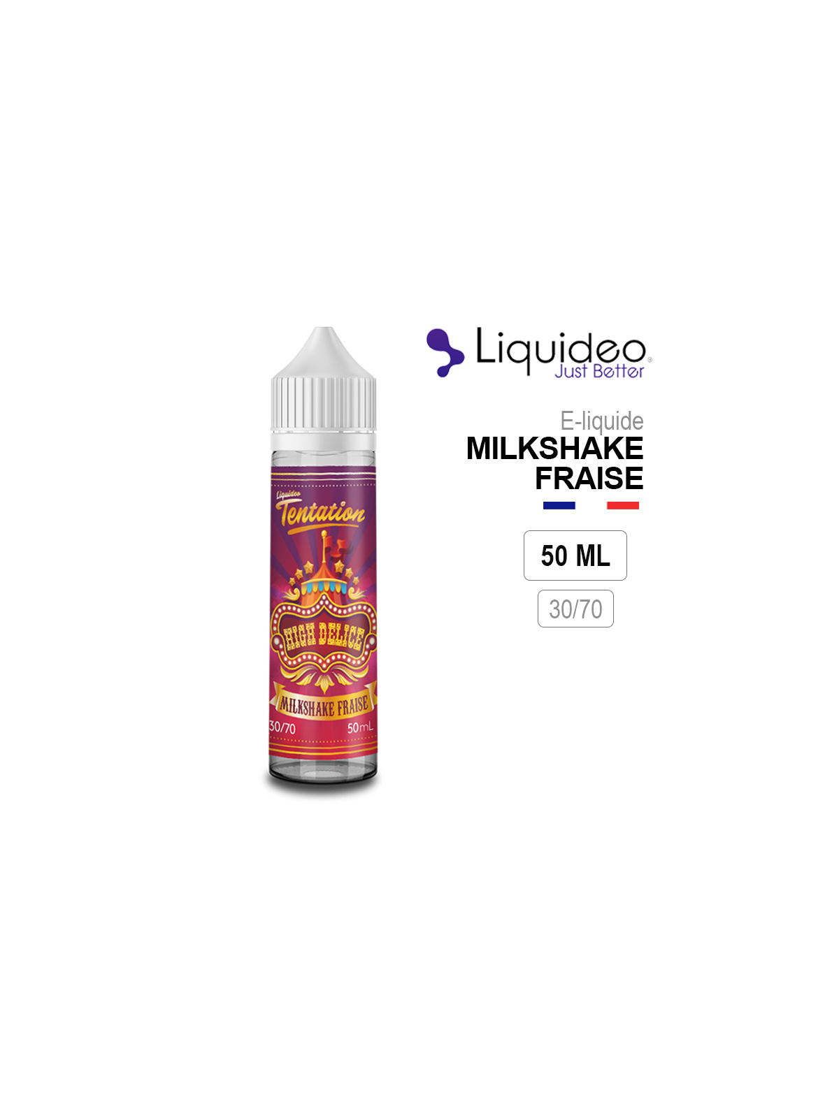 E-Liquide MILKSHAKE FRAISE Liquideo 50ml