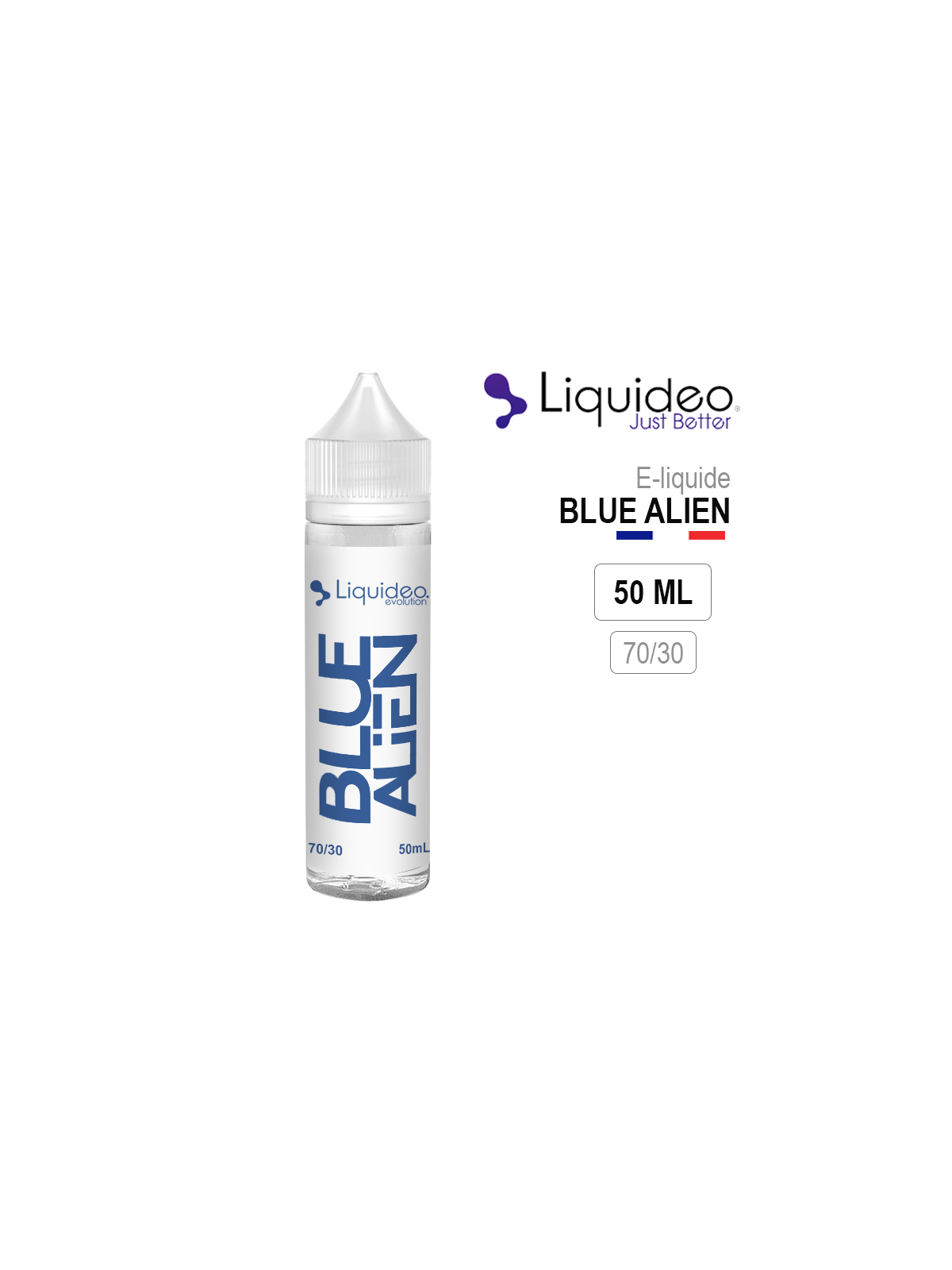 E-Liquide BLUE ALIEN Liquideo - Curaçao, Menthe, Framboise