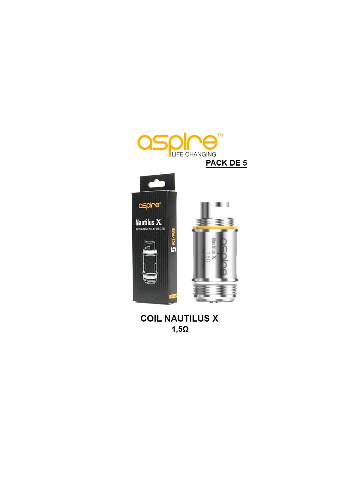 COIL RESISTANCE NAUTILUS X ASPIRE - Pack de 5