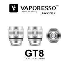 RESISTANCE VAPORESSO COIL GT8 pack de 3