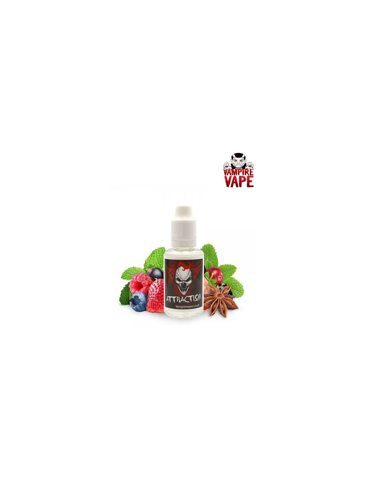 CONCENTRÉ ATTRACTION VAMPIRE VAPE 30 ml Baies Rouges, Fruits Noirs, Menthol