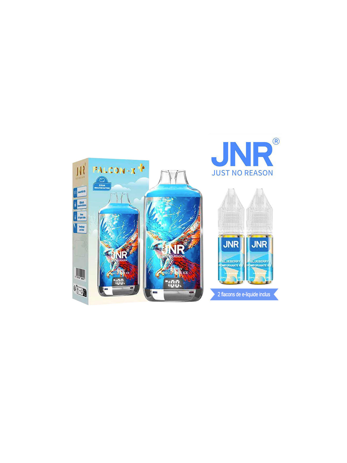 POD RECHARGEABLE - FALCON X 28000 BLUEBERRY POMEGRANATE ICE - JNR