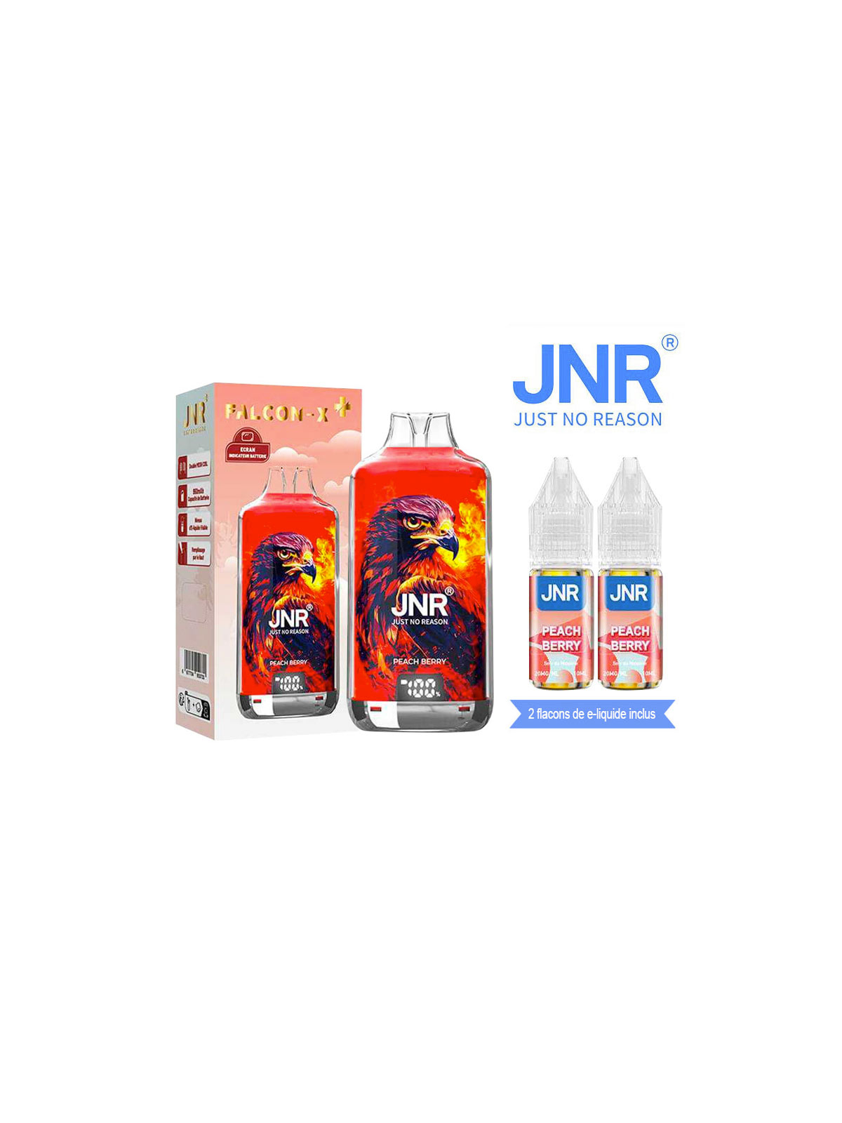 POD RECHARGEABLE - FALCON X 28000 PEACH BERRY - JNR