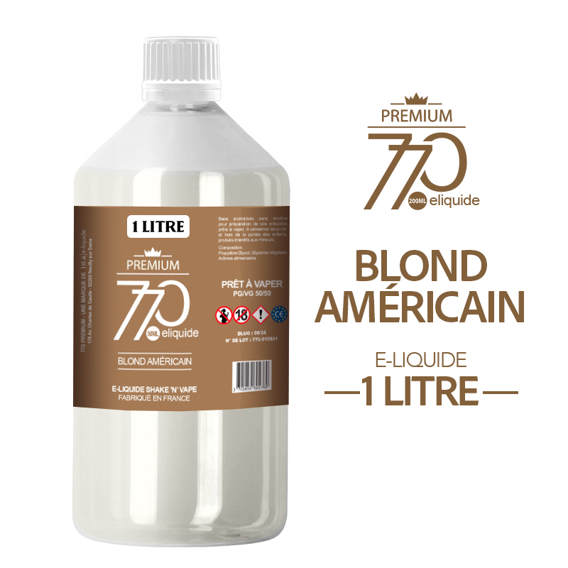E-LIQUIDE 1 LITRE - BLOND AMÉRICAIN 770 PREMIUM