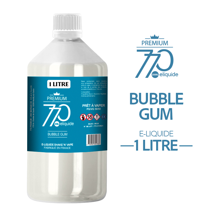 E-LIQUIDE 1 LITRE - BUBLE GUM 770 PREMIUM