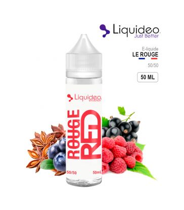 E-Liquide ROUGE RED 50 ml Liquideo Framboise, Myrtille, Cassis, Anis 