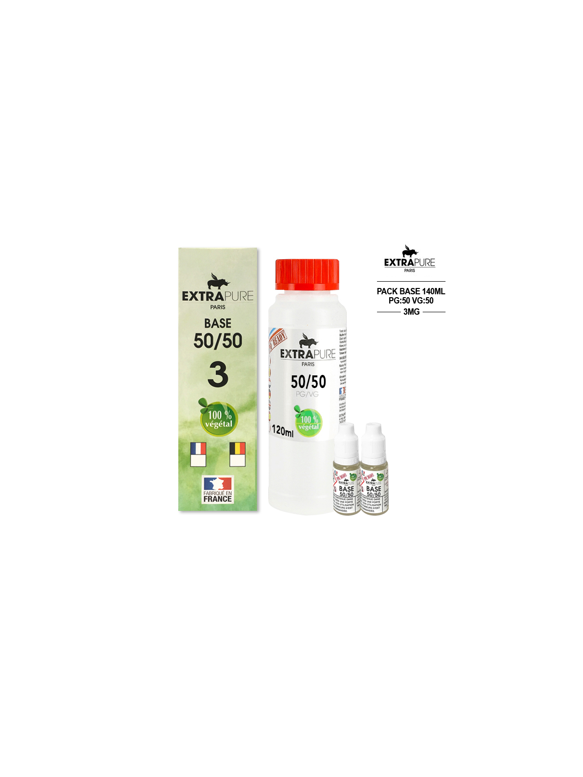 Kit EXTRAPURE Base neutre + Boosters de Nicotine pour E-liquide D.I.Y